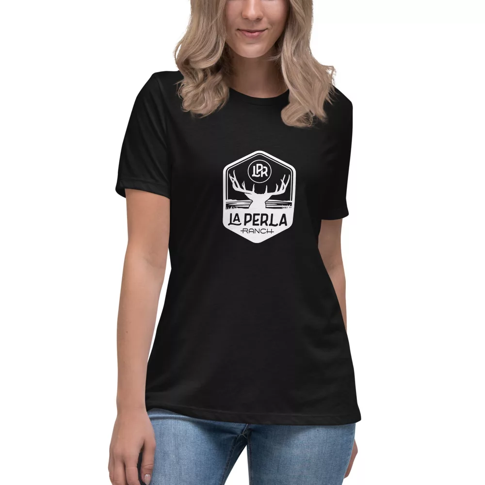 89Ty3cgd womens relaxed t shirt black front 61c10fd284e1f La Perla Ranch Women's Relaxed T-Shirt