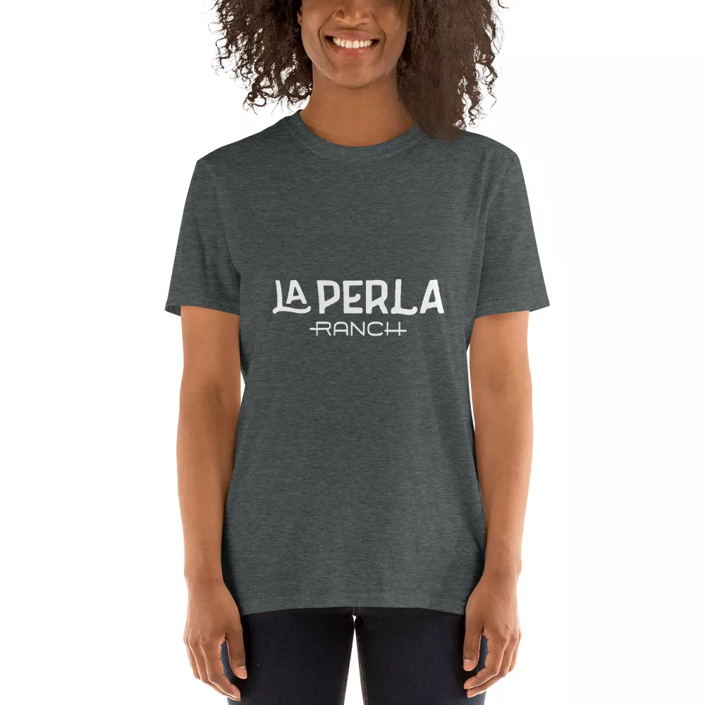 tRSo42jT unisex basic softstyle t shirt dark heather front 61c1141996ec6 La Perla Ranch Short-Sleeve Unisex T-Shirt - Image 2